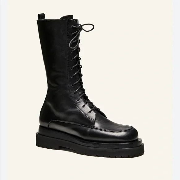 ❤️Magda Butrym Black Leather Combat Boots❤️ - Picture 1 of 6